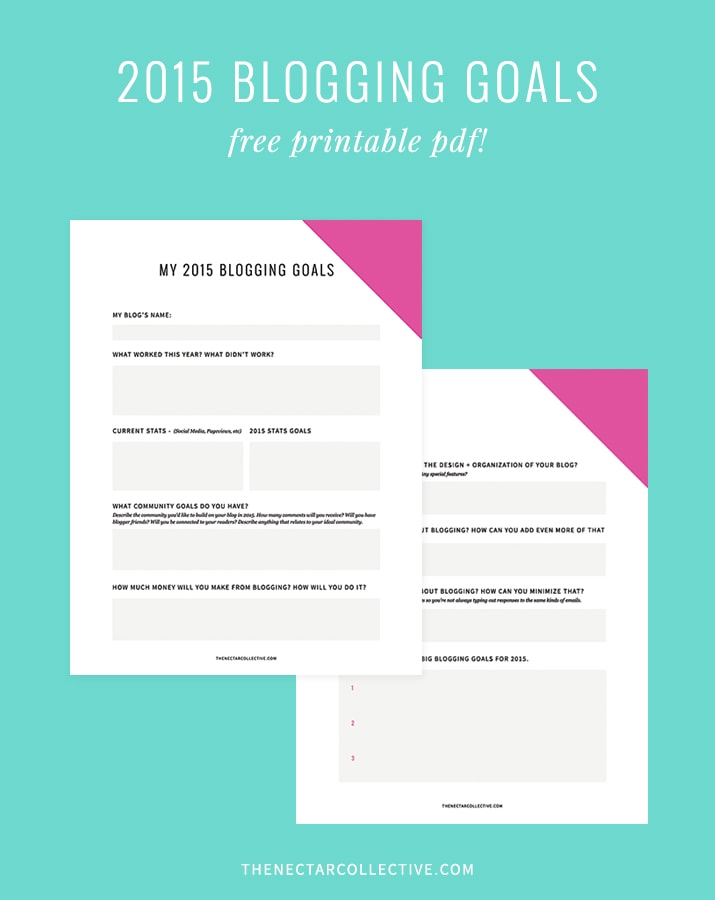 What Are Your Blogging Goals for 2015? (Free Printable PDF!)