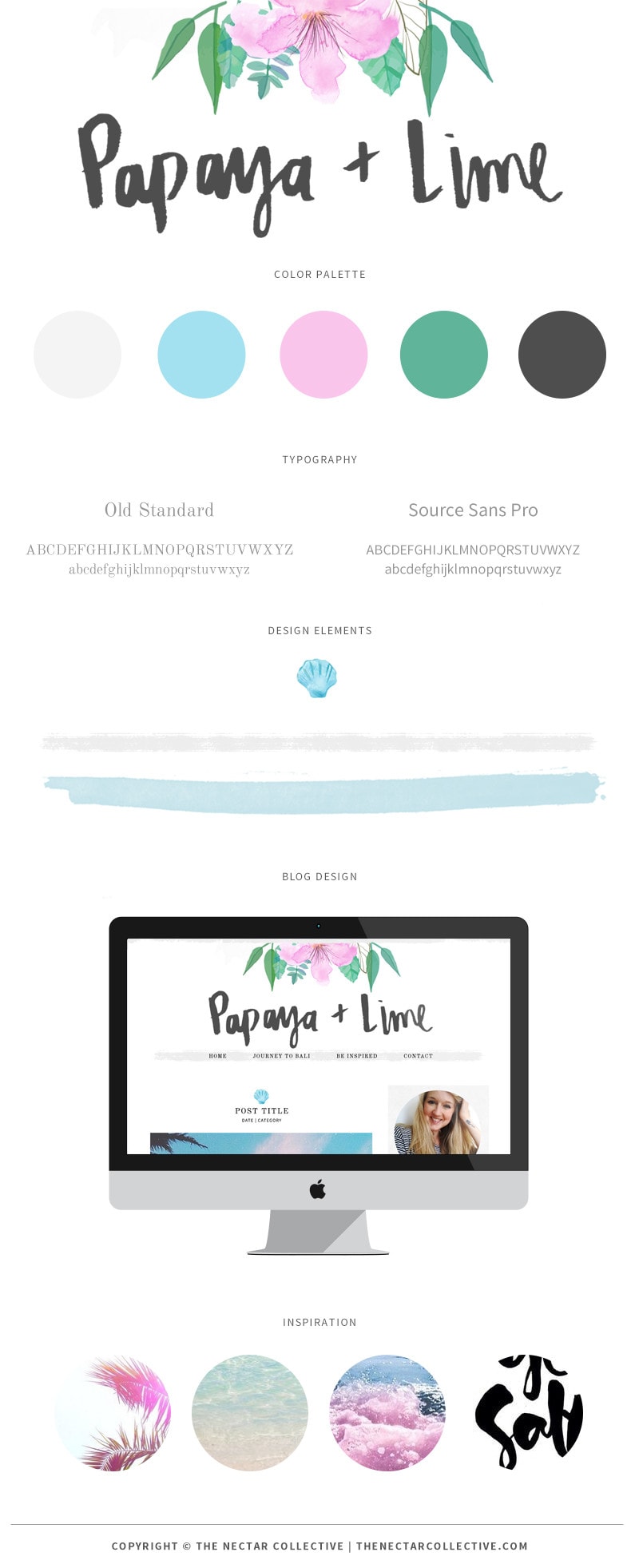 Papaya + Lime #Branding and Blog Design by The Nectar Collective