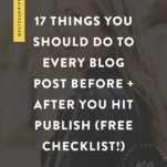 17 Things You Should Do to Every Blog Post Before + After You Hit Publish (Free Checklist!)