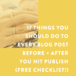 17 Things You Should Do to Every Blog Post Before + After You Hit Publish (Free Checklist!)