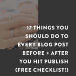 17 Things You Should Do to Every Blog Post Before + After You Hit Publish (Free Checklist!)