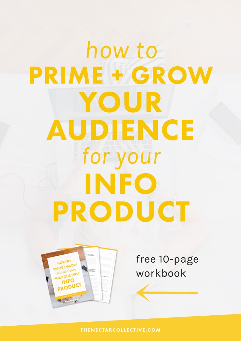 How to Prime and Grow Your Audience for Your First Info Product (#InfoProductBiz Series) | Want to launch your first digital product, like an ebook or ecourse? This 4-part series shows you EXACTLY what you need to do and even includes a free workbook!